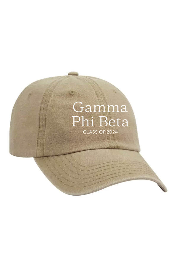Class of 2024 Dad Hat (Khaki) - Crescent Corner - Gamma Phi Beta Official Online Store 