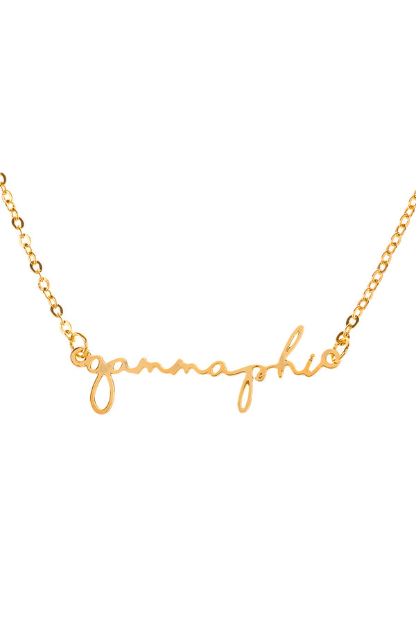 Gold Plated Script Necklace