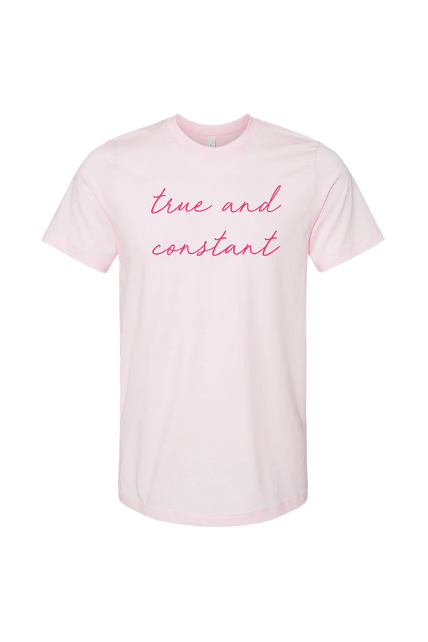 Pink True and Constant Script Tee