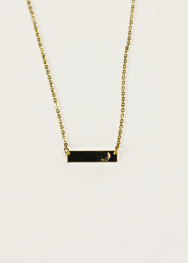 Gold Plated Crescent Bar Necklace - Crescent Corner - Gamma Phi Beta Official Online Store 