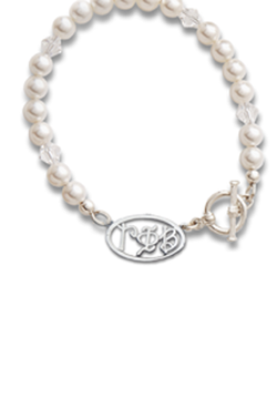 Whimsy Letters Pearl Bracelet - Crescent Corner - Gamma Phi Beta Official Online Store 