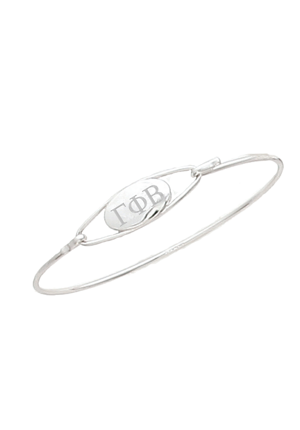 Engraved Letters Bangle - Crescent Corner - Gamma Phi Beta Official Online Store 
